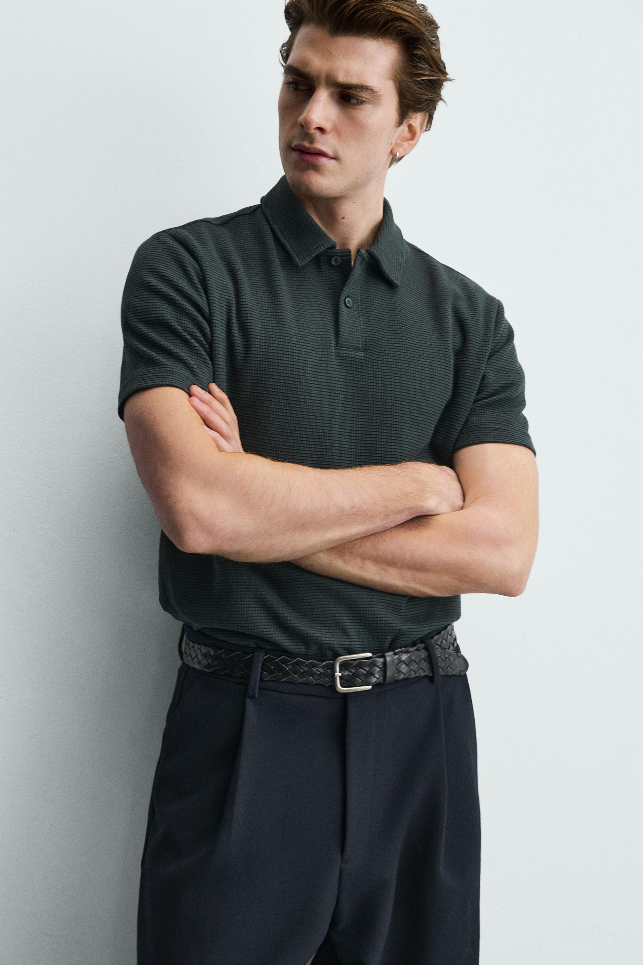 WAFFLE TEXTURED POLO SHIRT